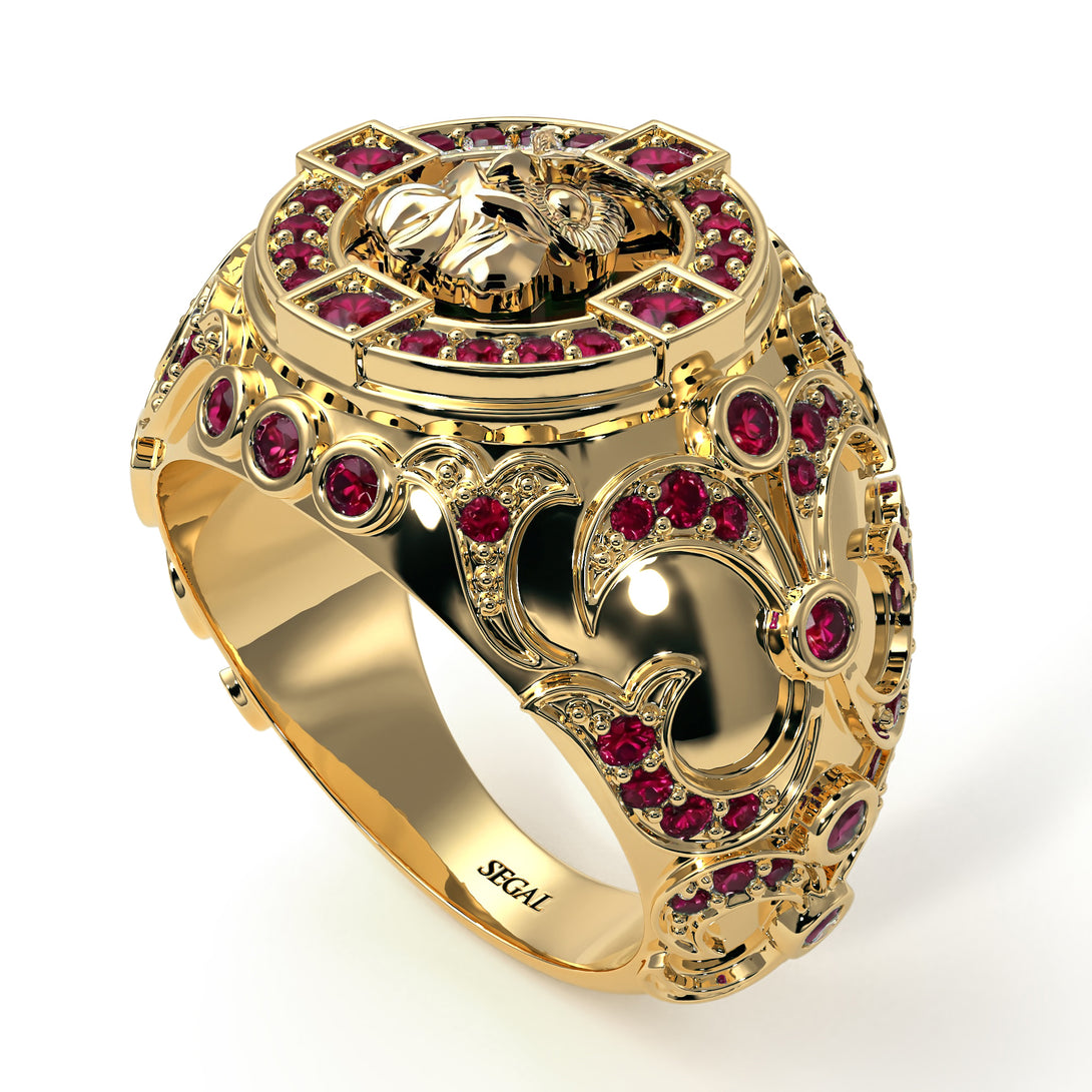 Ruby Owl Gold Men's Fashion Ring - Adrian No. 10