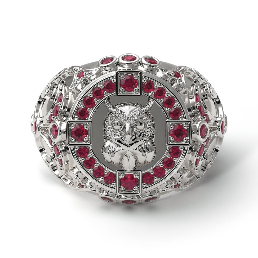 Ruby Owl Gold Men's Fashion Ring - Adrian No. 12