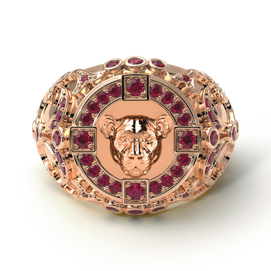 Ruby Puma Gold Men's Fashion Ring - Santiago No. 11