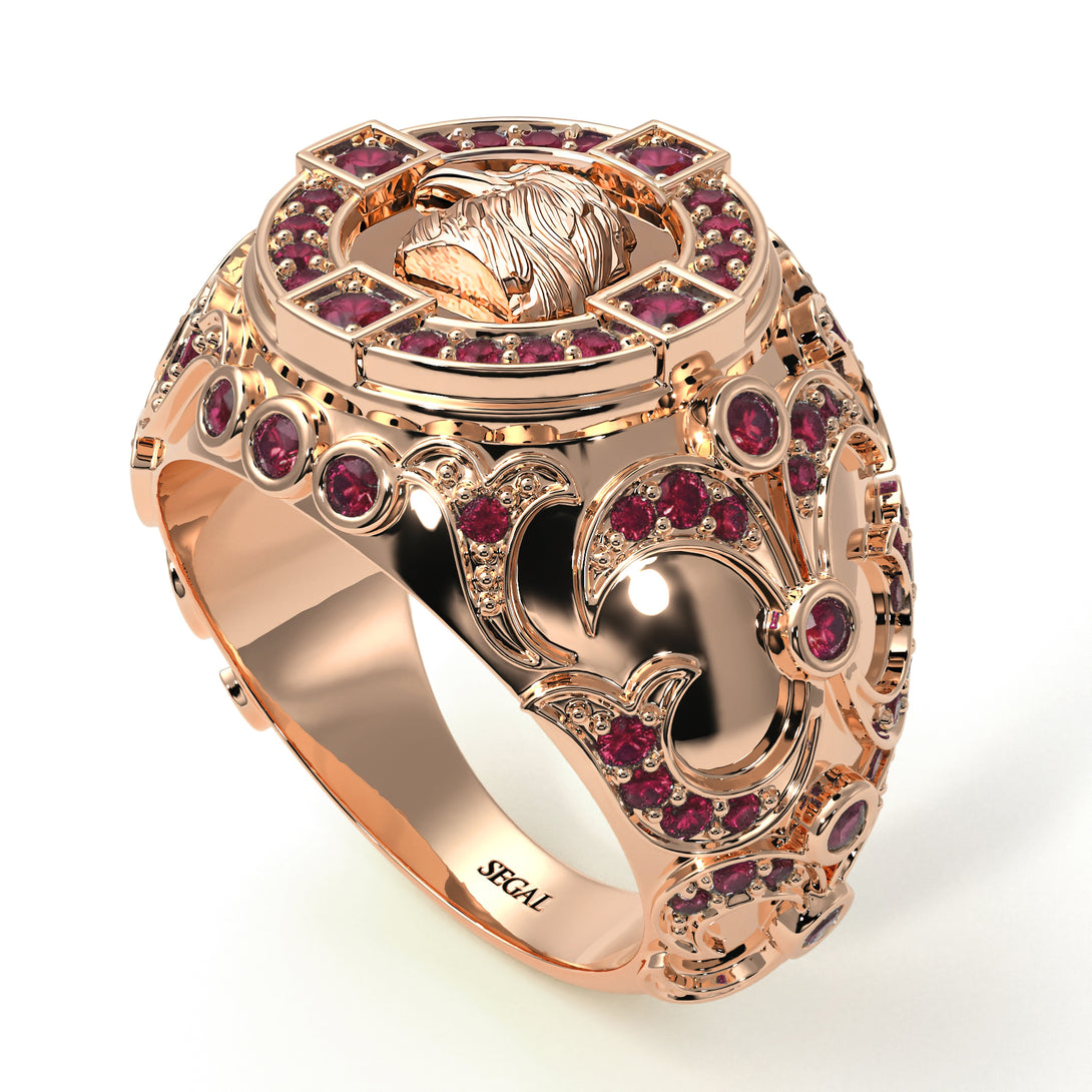 Ruby Raven Gold Men's Fashion Ring - Nolan No. 11