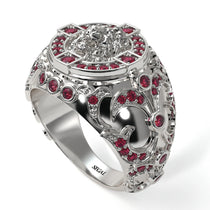 Ruby Royal Lion Men Signet Ring - Terry No. 12 image 1
