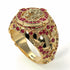 Ruby Royal Lion Men Signet Ring - Terry No. 10