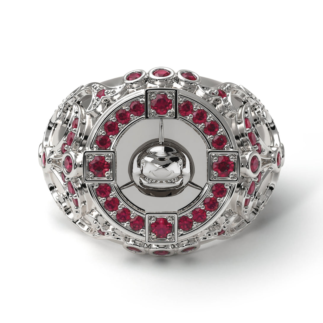 Ruby Shark Gold Men's Fashion Ring - Ryan No. 12