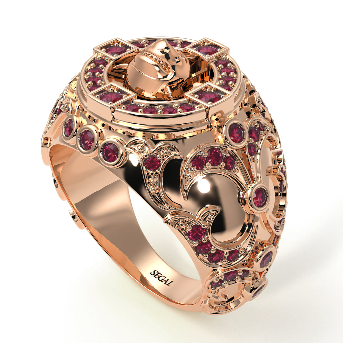 Ruby Shark Gold Men's Fashion Ring - Ryan No. 11