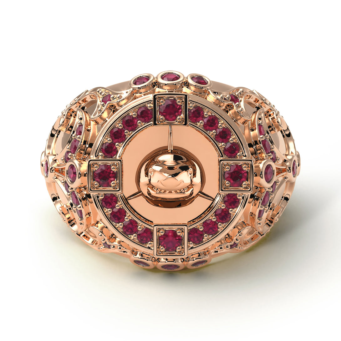 Ruby Shark Gold Men's Fashion Ring - Ryan No. 11