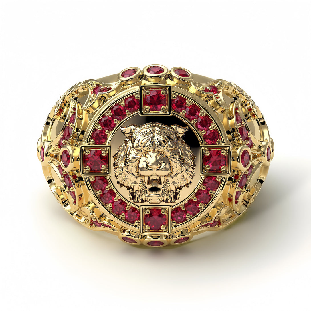 Ruby Tiger Gold Men's Fashion Ring - Landon No. 10