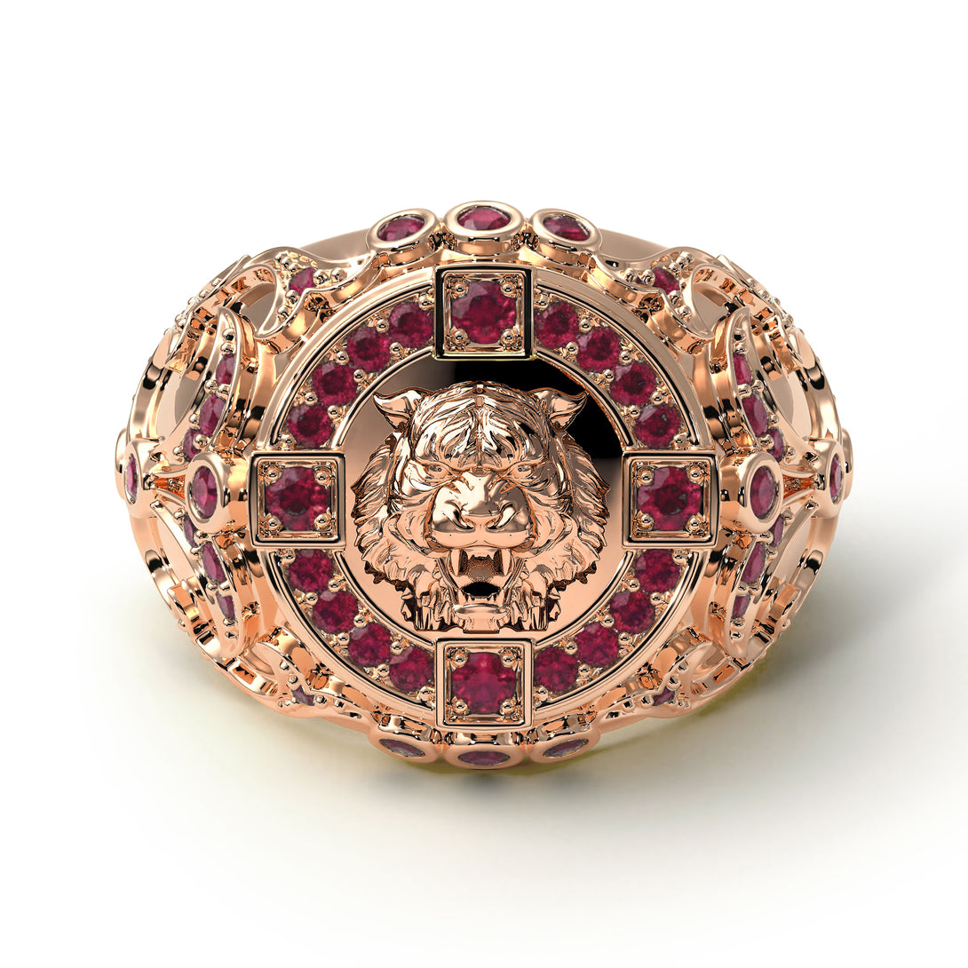 Ruby Tiger Gold Men's Fashion Ring - Landon No. 11