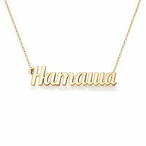 Наташа name necklace in solid 14K Yellow Gold, handmade in Los Angeles