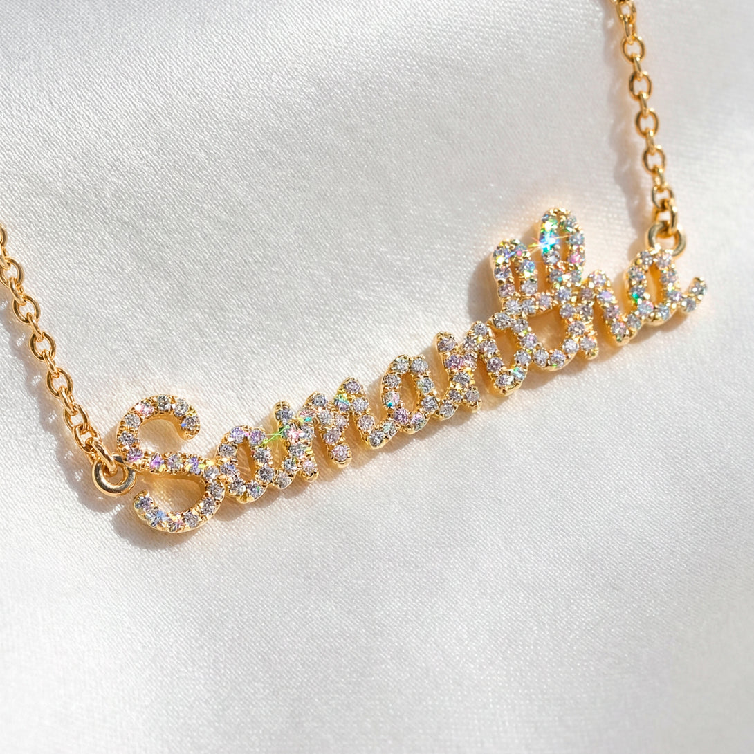 Diamond Gold Name Necklace - Samantha