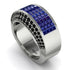 Sapphire Cluster Wide Fancy Wedding Band - Kyla No. 45 image 2
