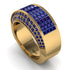 Sapphire Cluster Wide Fancy Wedding Band - Kyla No. 73 image 2