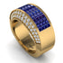 Sapphire Cluster Wide Fancy Wedding Band - Kyla No. 13 image 2