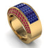 Sapphire Cluster Wide Fancy Wedding Band - Kyla No. 58