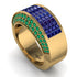 Sapphire Cluster Wide Fancy Wedding Band - Kyla No. 28