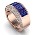 Sapphire Cluster Wide Fancy Wedding Band - Kyla No. 14 image 2