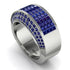 Sapphire Cluster Wide Fancy Wedding Band - Kyla No. 75 image 3