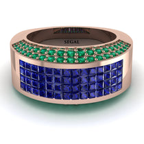 Sapphire Cluster Wide Fancy Wedding Band - Kyla No. 29 image 1