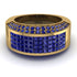 Sapphire Cluster Wide Fancy Wedding Band - Kyla No. 73 image 1