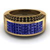 Sapphire Cluster Wide Fancy Wedding Band - Kyla No. 43
