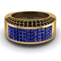 Sapphire Cluster Wide Fancy Wedding Band - Kyla No. 43 image 1