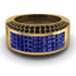 Sapphire Cluster Wide Fancy Wedding Band - Kyla No. 43