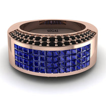 Sapphire Cluster Wide Fancy Wedding Band - Kyla No. 44 image 1