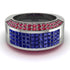 Sapphire Cluster Wide Fancy Wedding Band - Kyla No. 60
