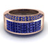 Sapphire Cluster Wide Fancy Wedding Band - Kyla No. 74 image 1
