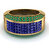 Sapphire Cluster Wide Fancy Wedding Band - Kyla No. 28