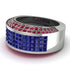 Sapphire Cluster Wide Fancy Wedding Band - Kyla No. 60 image 3