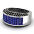 Sapphire Cluster Wide Fancy Wedding Band - Kyla No. 45 image 3