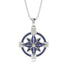 Sapphire-Encrusted Compass Charm Necklace - Celeste No. 15