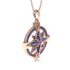 Sapphire-Encrusted Compass Charm Necklace - Celeste No. 14
