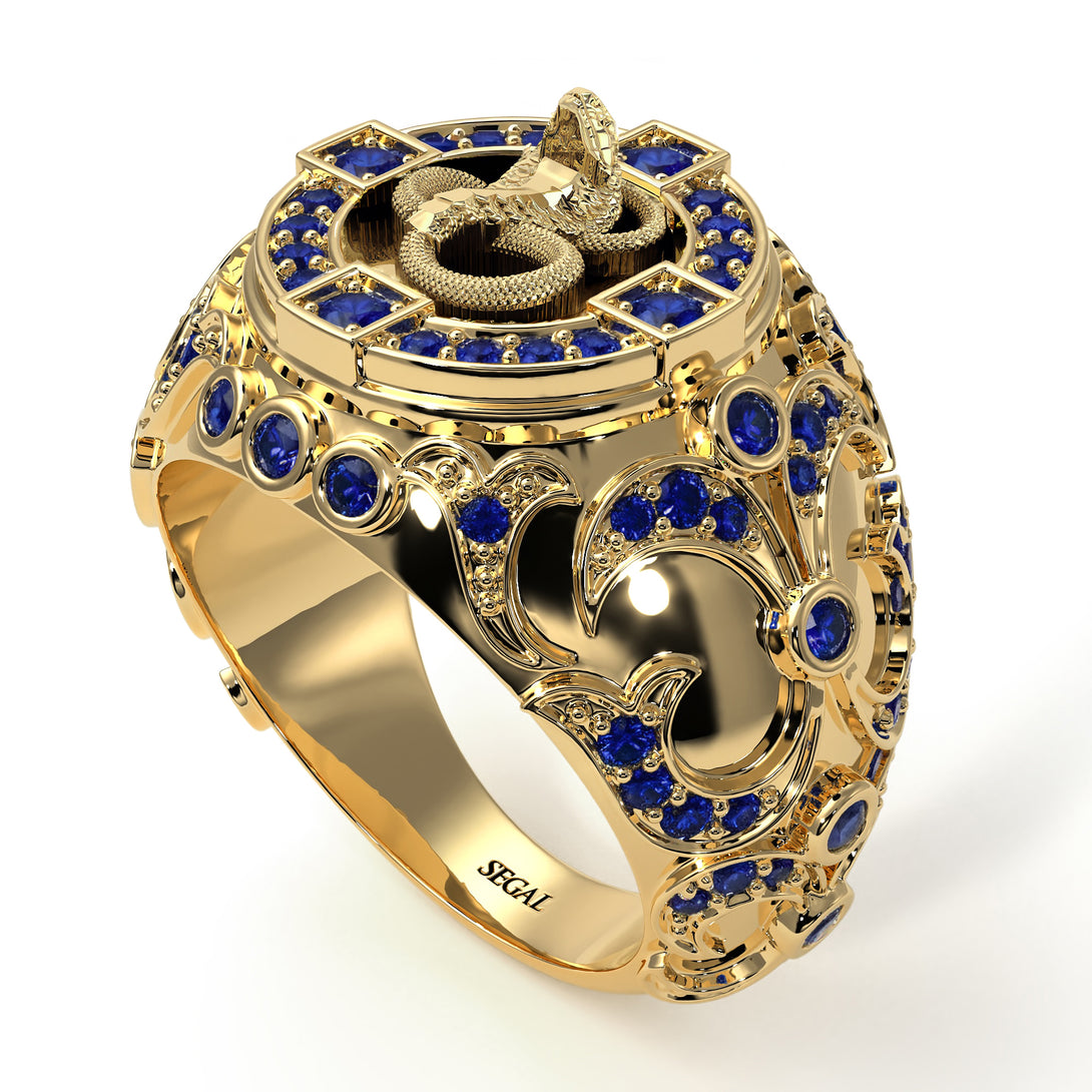 Sapphire Cobra Gold Men's Fashion Ring - Waylon No. 13