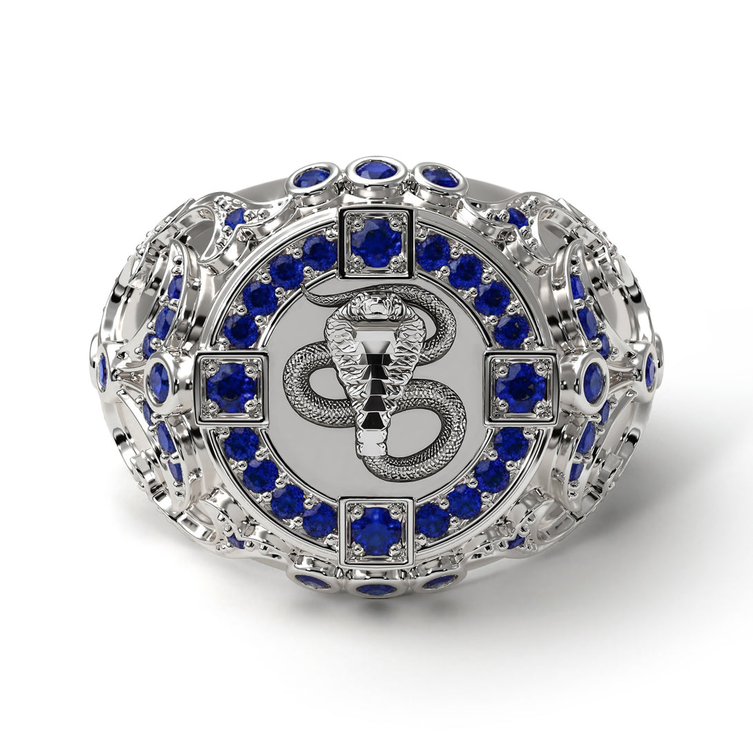 Sapphire Cobra Gold Men's Fashion Ring - Waylon No. 15