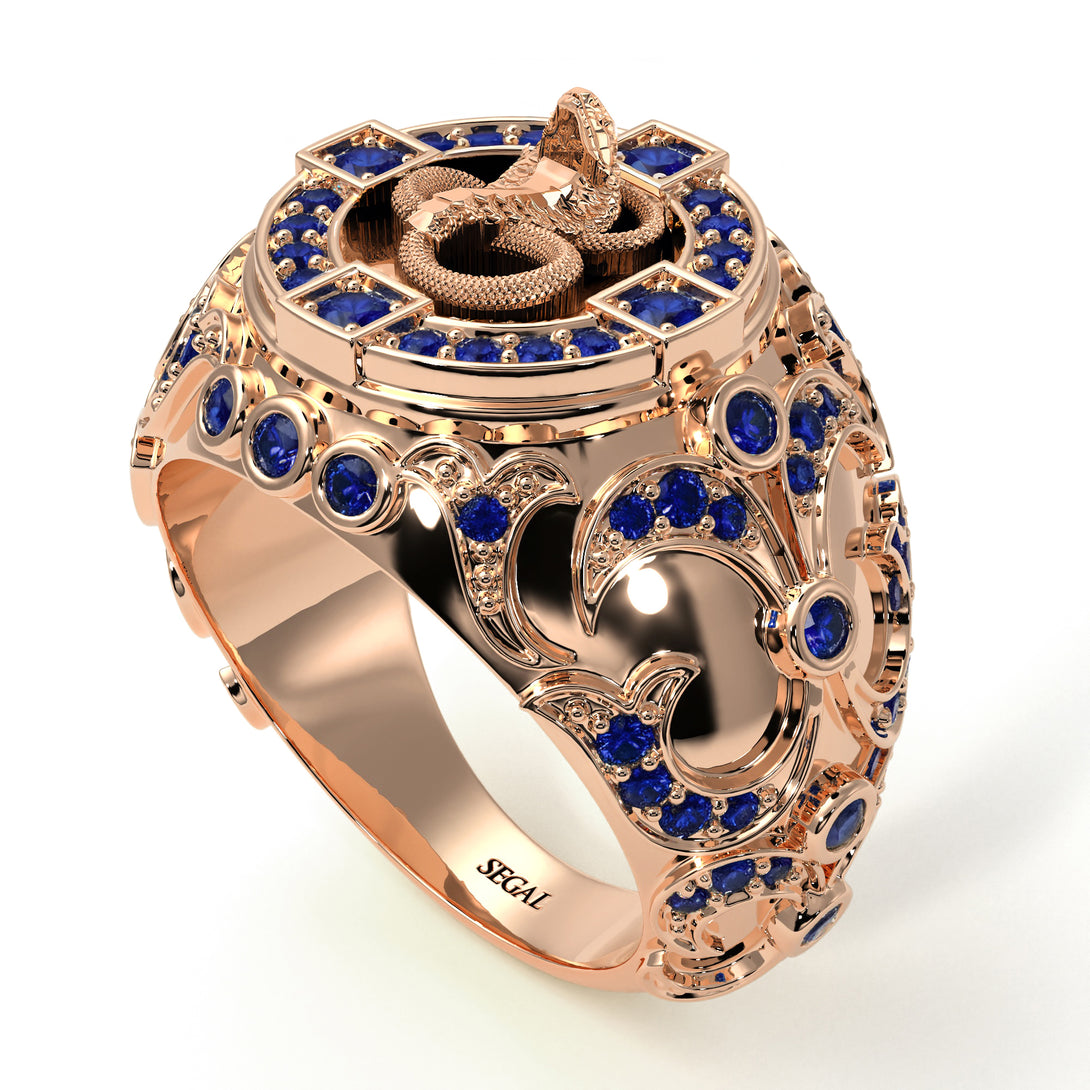 Sapphire Cobra Gold Men's Fashion Ring - Waylon No. 14