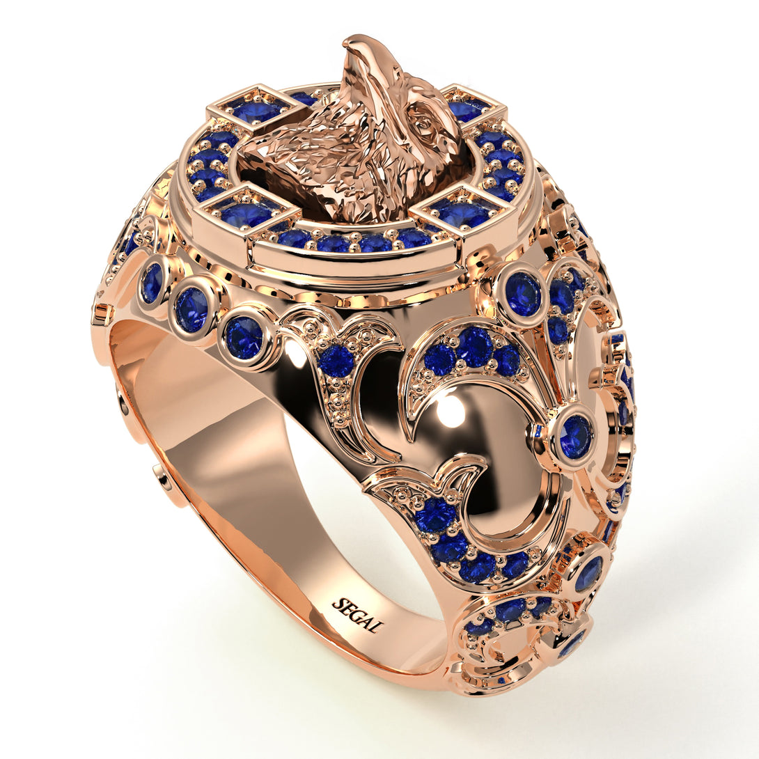 Sapphire Majestic Eagle Men’s Fashion Ring - Caleb No. 14