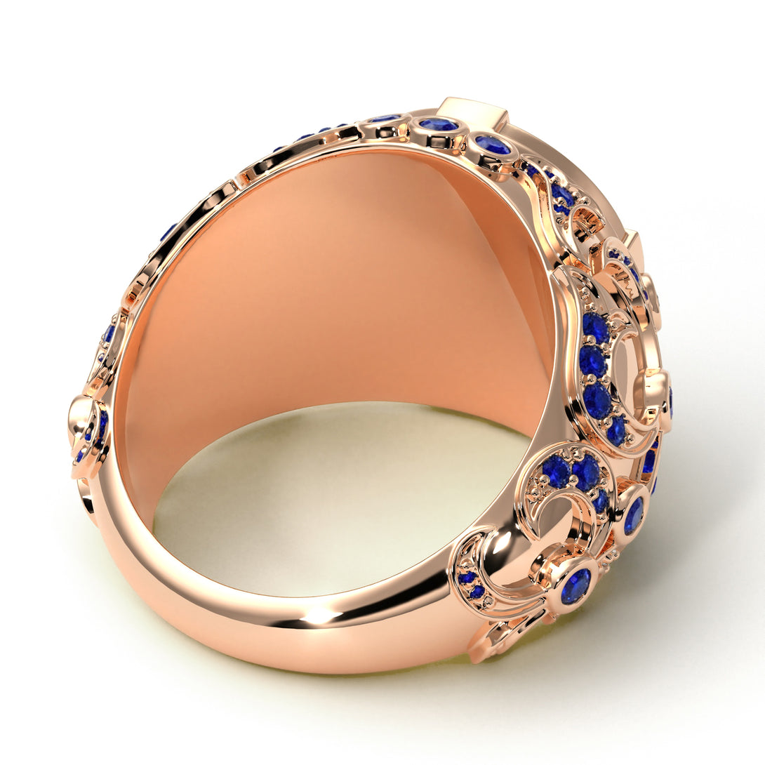 Sapphire Majestic Eagle Men’s Fashion Ring - Caleb No. 14