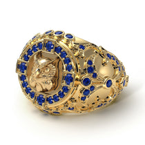 Sapphire Owl Gold Men's Fashion Ring - Adrian No. 13 image 1