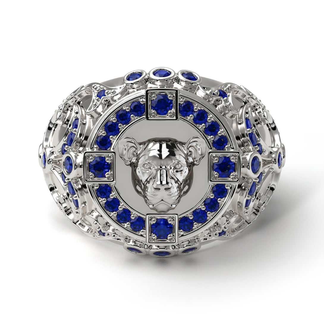 Sapphire Puma Gold Men's Fashion Ring - Santiago No. 15