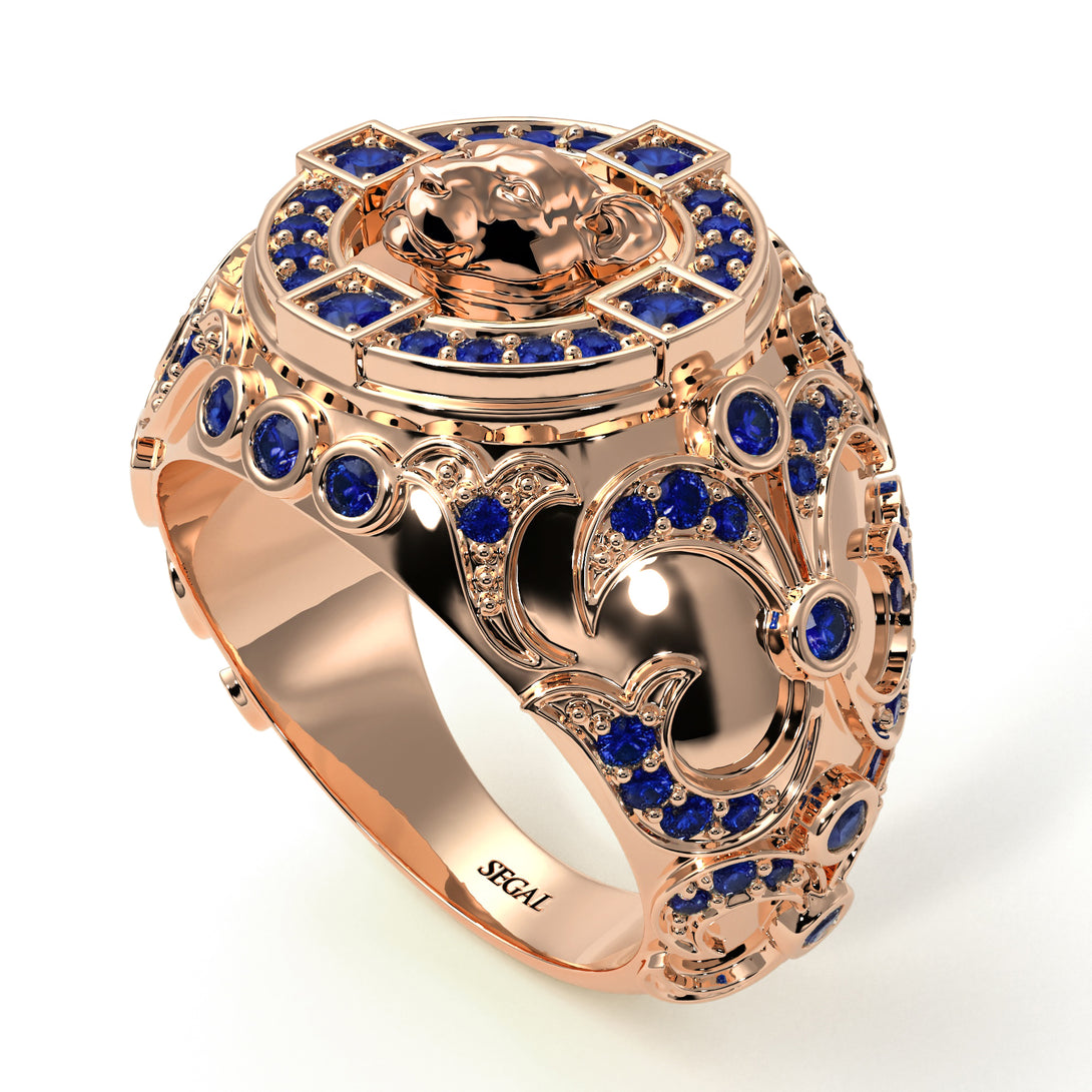 Sapphire Puma Gold Men's Fashion Ring - Santiago No. 14