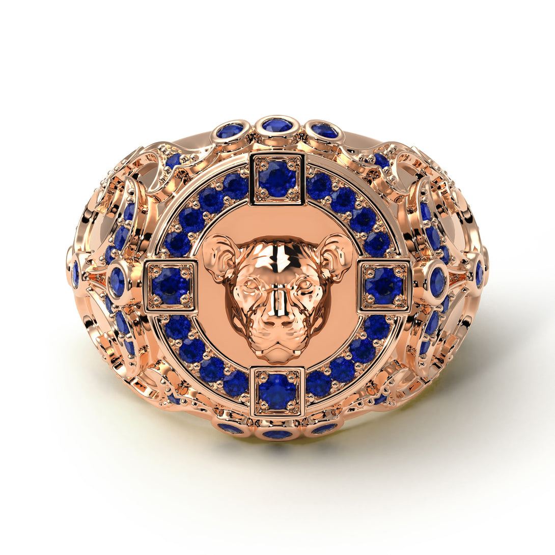 Sapphire Puma Gold Men's Fashion Ring - Santiago No. 14