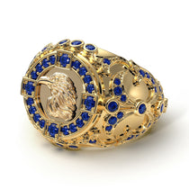 Sapphire Raven Gold Men's Fashion Ring - Nolan No. 13 image 1