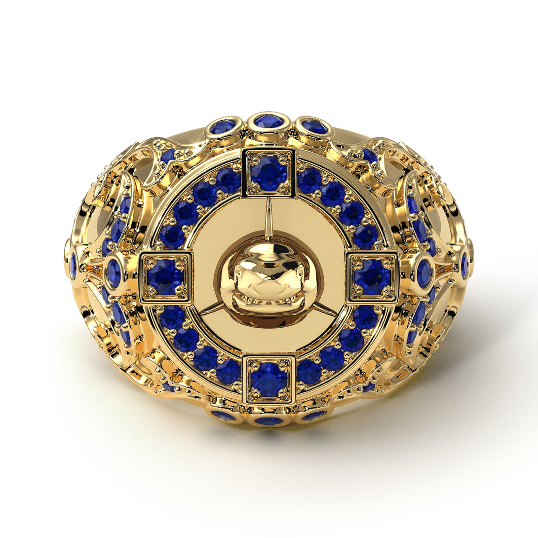 Sapphire Shark Gold Men's Fashion Ring - Ryan No. 13