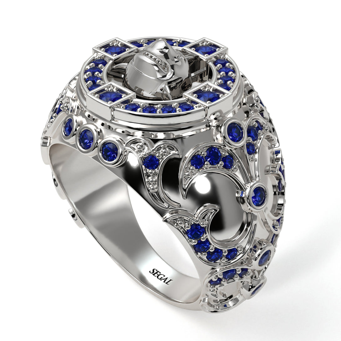 Sapphire Shark Gold Men's Fashion Ring - Ryan No. 15