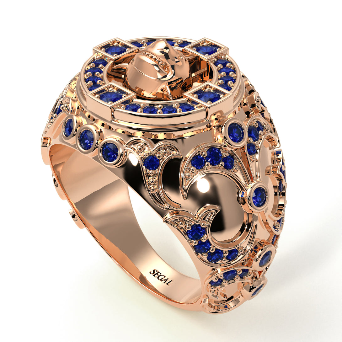 Sapphire Shark Gold Men's Fashion Ring - Ryan No. 14