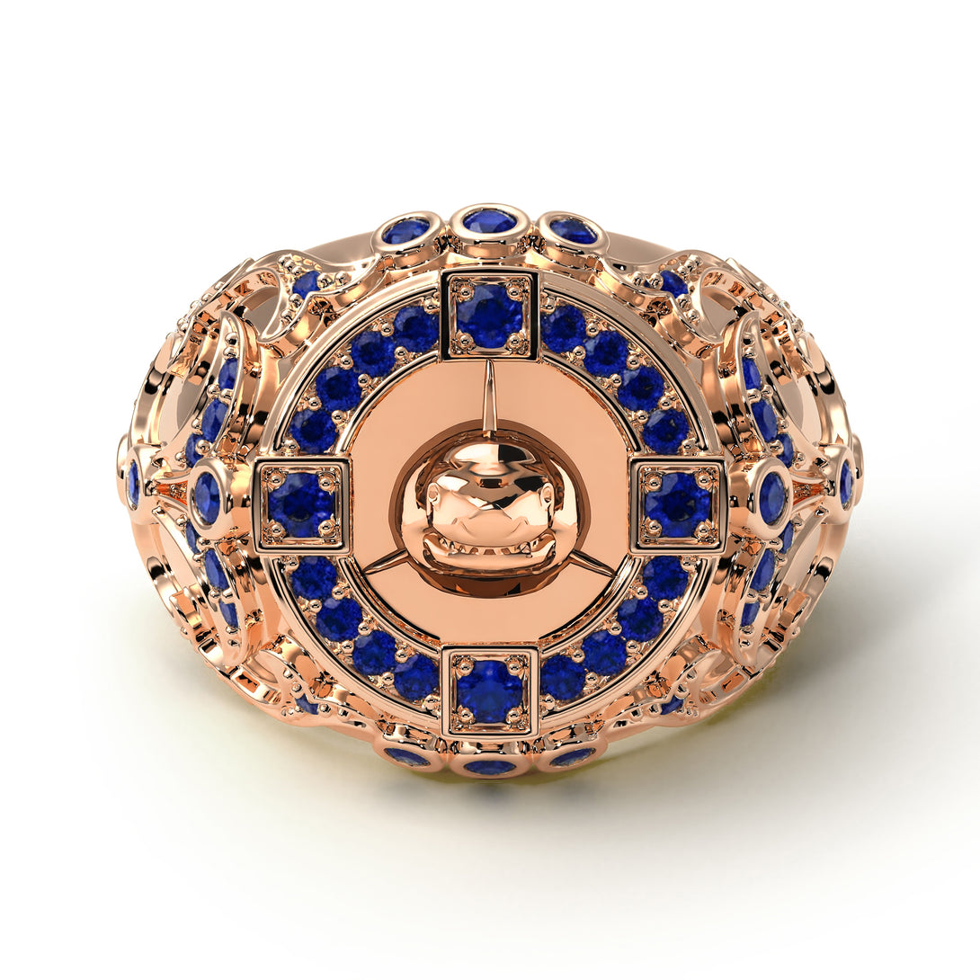 Sapphire Shark Gold Men's Fashion Ring - Ryan No. 14