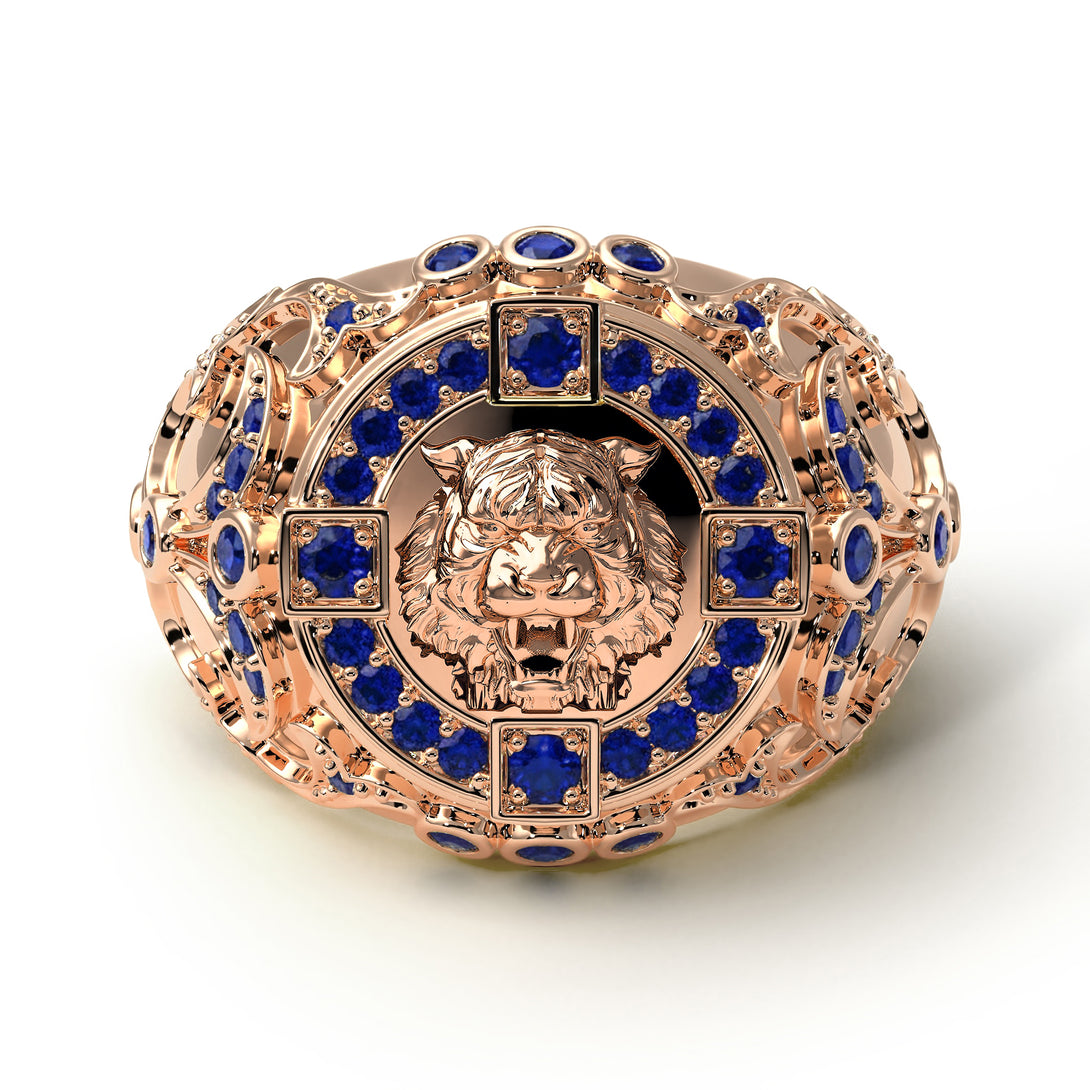 Sapphire Tiger Gold Men's Fashion Ring - Landon No. 14