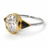 Two Tones Geometrical Bezel Diamond Ring - Trinity No. 82