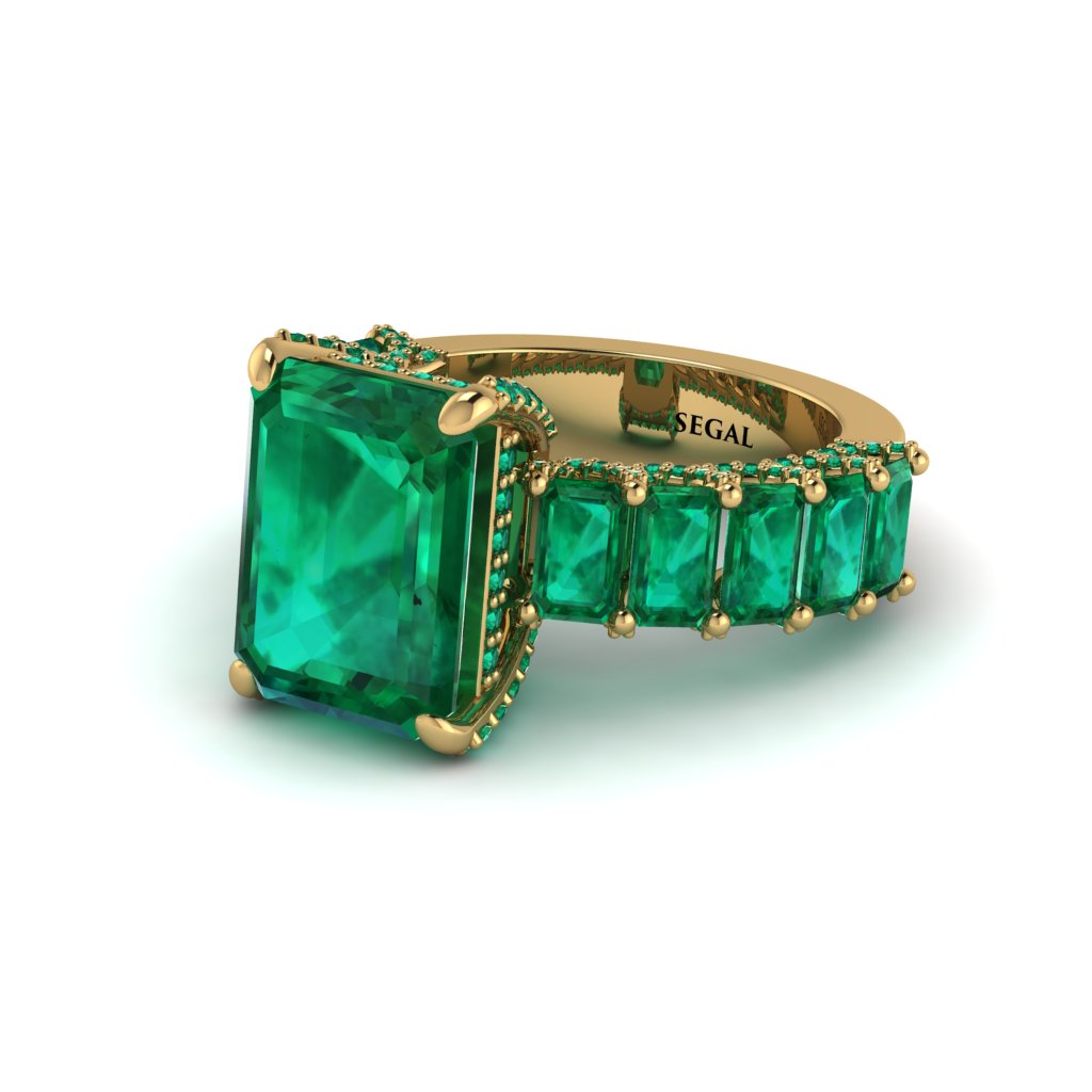 Luxury Emerald Cut Emerald Engagement Ring - Nadia No. 19